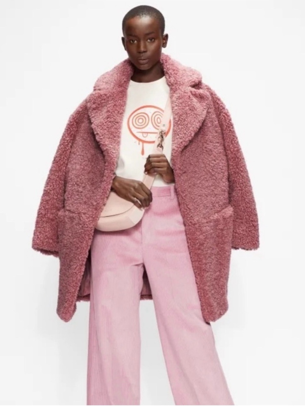 Ted Baker Kayyti Blush Pink Teddy Coat Size 1